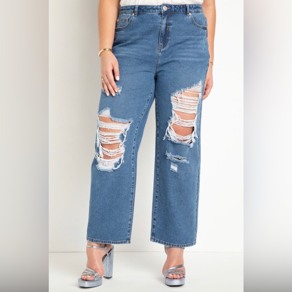 Distressed plus size jeans